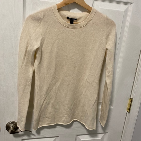 EC Italian Cashmere Cream Crew Neck Sweater size XS - Picture 1 of 3
